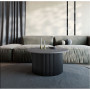 Журнальный столик круглый с черным основанием из профильных труб со столешницей из ЛДСП цвета Тёмный мрамор BN035 Ø 80 см в интернет-магазине «Зеркала с подсветкой» фото