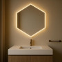 Шестиугольное зеркало с фронтальной и задней фоновой LED подсветкой Барбадос в интернет-магазине «Зеркала с подсветкой» фото