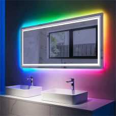 Зеркало в стиле Хай-тек с RGB подсветкой Декор 06 