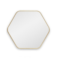 Шестиугольное зеркало в золотой тонкой раме Hexagon S Gold (Хексаген) Smal 60*54 см