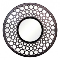 Круглое зеркало в чёрной декоративной раме Round Black